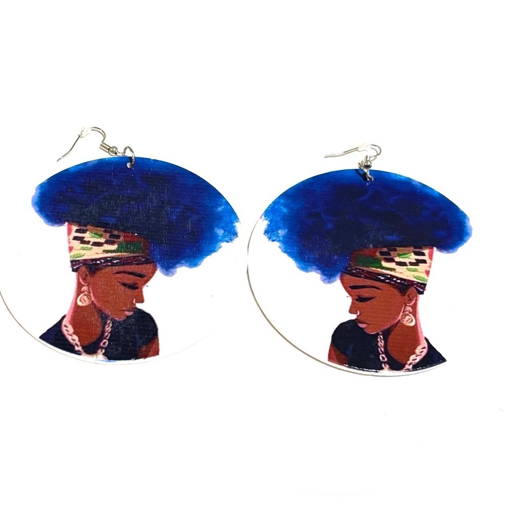Artistic Blue and Multicolor Earrings